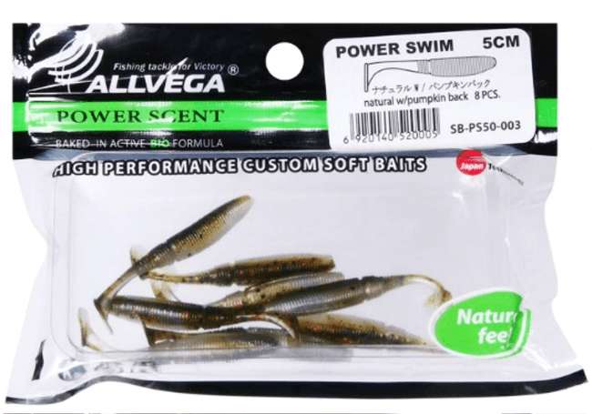 Виброхвост ALLVEGA Power Swim 5см 1гр 8шт/уп #003 natural w/pumpkin back Виброхвост ALLVEGA Power Swim 5см 1гр 8шт/уп #003 natural w/pumpkin back
