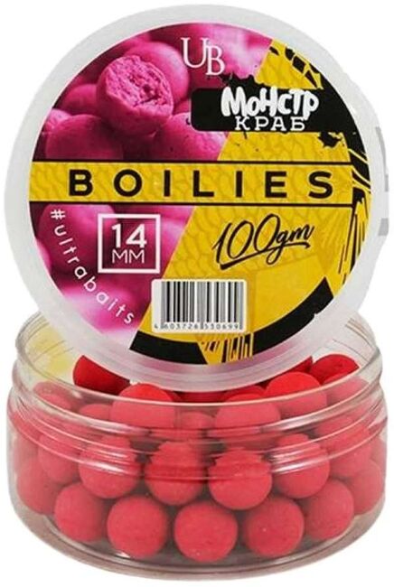 Бойлы насадочные варёные ULTRABAITS Монстр Краб 14мм,100гр/уп