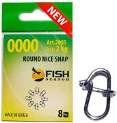 Застежка FISH SEASON Round Nice Snap №0000 2кг 8шт/уп 2005-0000F Застежка FISH SEASON Round Nice Snap №0000 2кг 8шт/уп 2005-0000F