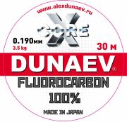 Флюорокарбон DUNAEV X-Core Fluorocarbon 100% 30м 0.190мм 3.50кг