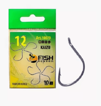 Крючок FISH SEASON Kaizu №12 колечко черный 10шт/уп 10079-12F Крючок FISH SEASON Kaizu №12 колечко черный 10шт/уп 10079-12F