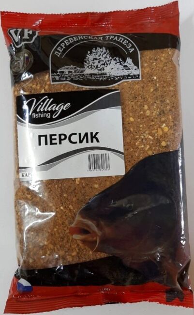 Прикормка VILLAGE FISHING Карп персик 0,9кг