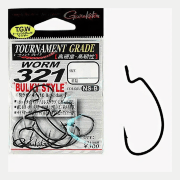Крючок офсетный GAMAKATSU Worm 321 Bulky Style #5/0 кованый черный 4шт/уп Крючок офсетный GAMAKATSU Worm 321 Bulky Style #5/0 кованый черный 4шт/уп