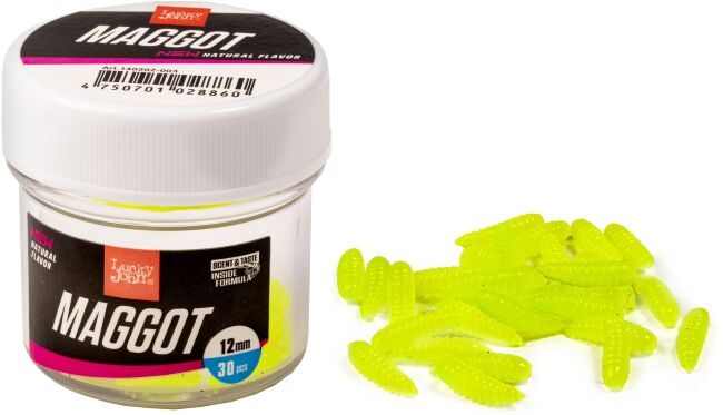 Насадки искусственные съедобные LJ Pro Series MAGGOT GREEN опарыш 12мм 30шт. Насадки искусственные съедобные LJ Pro Series MAGGOT GREEN опарыш 12мм 30шт.