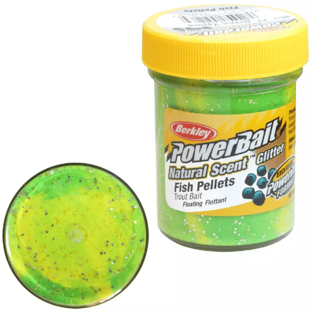 Паста форелевая Berkley Powerbait Natural Scent Glitter Trout Bait (50г) Fish Pellet Fluo Green Yell 1239482 Паста форелевая Berkley Powerbait Natural Scent Glitter Trout Bait (50г) Fish Pellet Fluo Green Yell 1239482