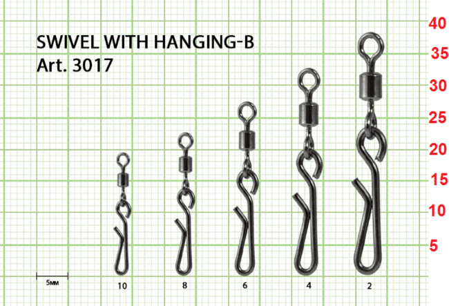 Вертлюжок с быстросъёмной застежкой FISH SEASON Hanging-B №2 23кг 5шт/уп 3017-02F