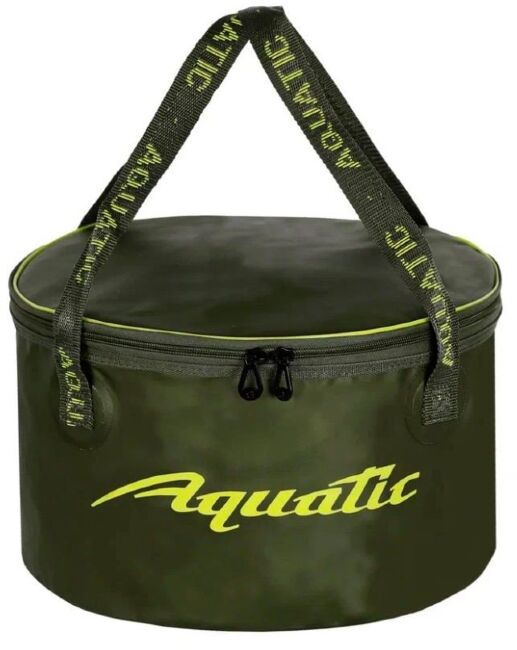 Ведро для замешивания корма герметичное с крышкой AQUATIC 20л, 35х20см, хаки В-16Х