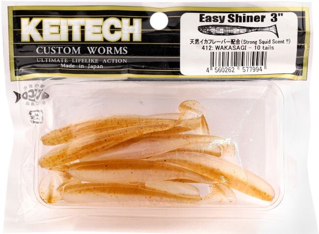 Виброхвост KEITECH Easy Shiner 3" #412 Wakasagi 7.5см 2гр 10шт/уп Виброхвост KEITECH Easy Shiner 3" #412 Wakasagi 7.5см 2гр 10шт/уп