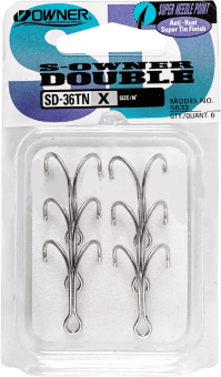 Крючок двойной OWNER 5632TN-04 SD-36TN олово кован 6шт/уп