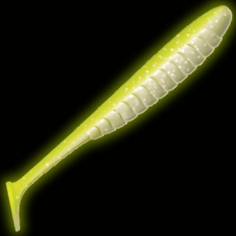 Виброхвост ZUB Bleak 75мм цвет 404 желтый светящийся 6шт/уп