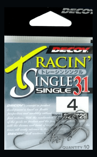 Крючок DECOY Tracin' Single 31 большое ухо №4 черный 10шт/уп (823729) Крючок DECOY Tracin' Single 31 большое ухо №4 черный 10шт/уп (823729)