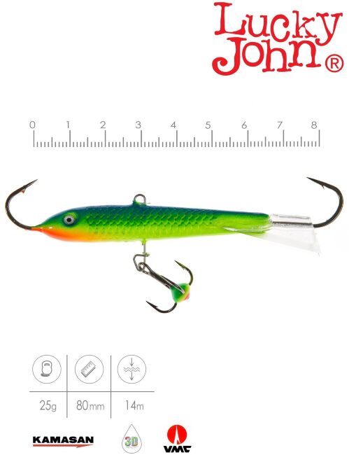 Балансир Lucky John CLASSIC 8 с тр. 80мм/29 блистер Балансир Lucky John CLASSIC 8 с тр. 80мм/29 блистер