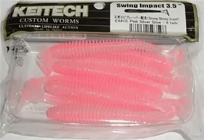 Виброхвост KEITECH Swing Impact 3.5" EA#10 Pink Silver Glow 8.8см 3.3гр 8шт/уп Виброхвост KEITECH Swing Impact 3.5" EA#10 Pink Silver Glow 8.8см 3.3гр 8шт/уп