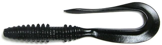 Твистер KEITECH Mad Wag Mini 2.5" #001 Black 6.3см 0.6гр 12шт/уп