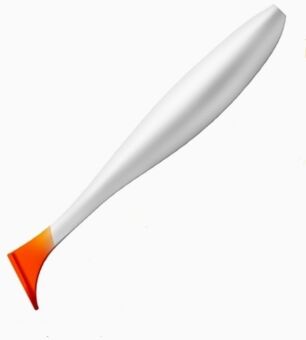 Виброхвост ZUB Izi 86мм цвет 010 бело-красный 5шт/уп