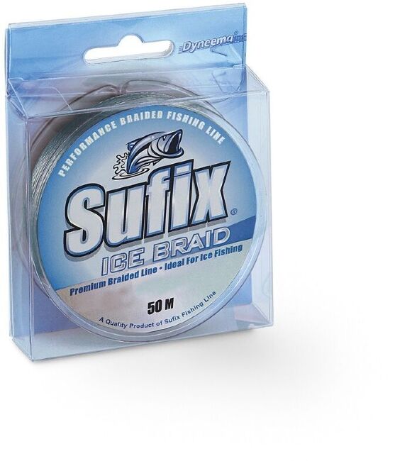 Плетёный шнур зимний SUFIX Ice Braid серый 50м 0.08мм 3.7кг