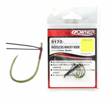 Крючок OWNER 5172-02 Wacky Weedless Hook колечко зеленый 4шт/уп