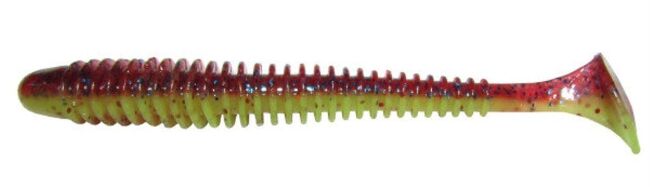Виброхвост KEITECH Swing Impact 4" EA#15 Grape Chart Red FLK 10см 4.75гр 8шт/уп
