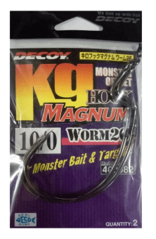 Крючок офсетный DECOY Worm26 Kg Hook Magnum #10/0 черный кован 2шт/уп (400982)