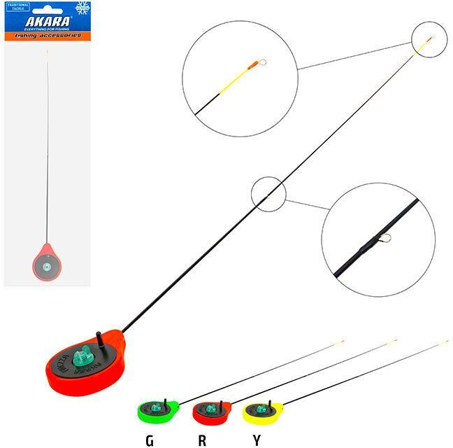 Удочка зимняя AKARA балалайка SPS дл:400мм Øкат:50мм хлыст стеклопласт с кольцами