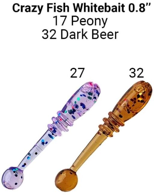 Силиконовая приманка CRAZY FISH Whitebait #27/32 Squid 0.8"/0.1гр 20шт/уп 16-20-27/32-6