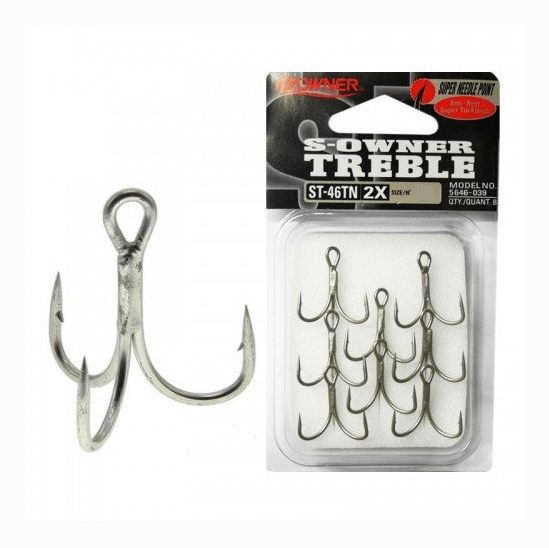 Крючок тройной OWNER 5646TN-08 ST-46TN олово 8шт/уп Крючок тройной OWNER 5646TN-08 ST-46TN олово 8шт/уп