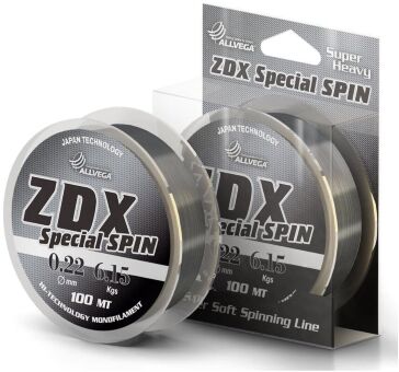 Леска монофил ALLVEGA ZDX Special Spin 100м 0,22мм 6,15кг св.серая Леска монофил ALLVEGA ZDX Special Spin 100м 0,22мм 6,15кг св.серая