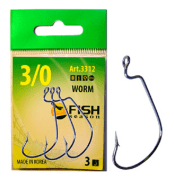 Крючок офсетный FISH SEASON Worm №3/0 бол колечко черный 3шт/уп 3312-0033F Крючок офсетный FISH SEASON Worm №3/0 бол колечко черный 3шт/уп 3312-0033F