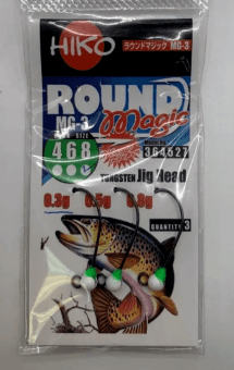 Джиг-головка вольфрам HIKO Round Magic крючок: MG-3 №8, 0.30гр, #Белый 3шт/уп