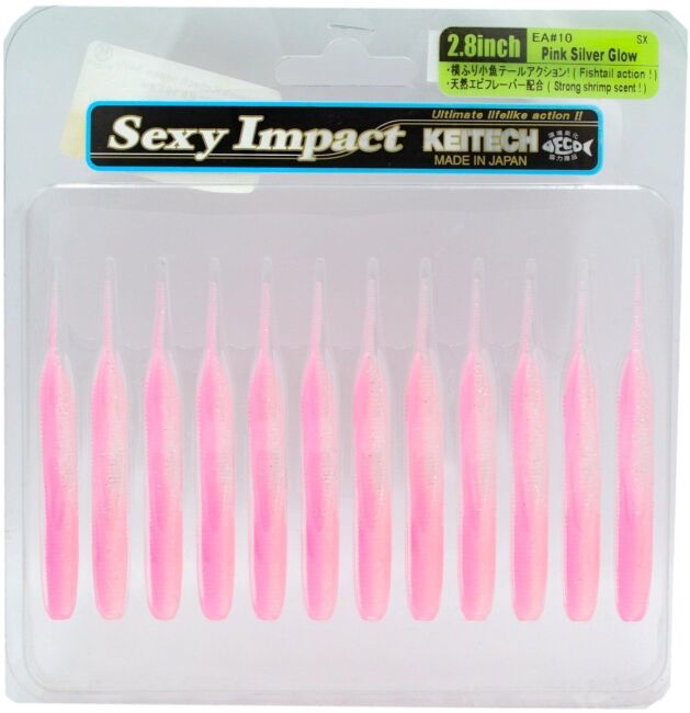 Силиконовая приманка KEITECH Sexy Impact 2.8" EA#10 Pink Silver Glow 7.1см 1.5гр 12шт/уп Силиконовая приманка KEITECH Sexy Impact 2.8" EA#10 Pink Silver Glow 7.1см 1.5гр 12шт/уп