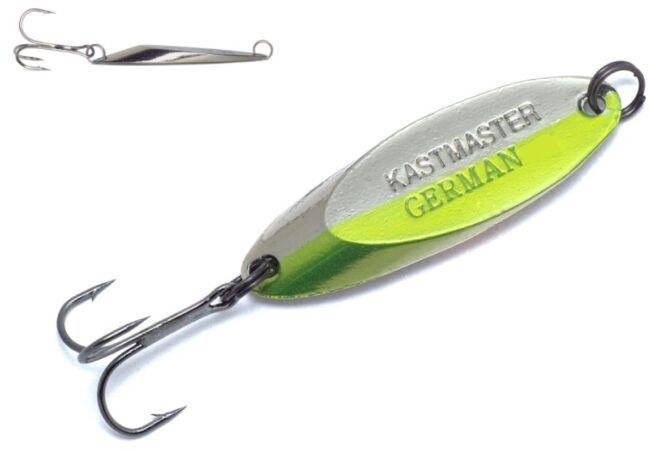 Блесна колеблющаяся GERMAN Kastmaster 105 54мм 18гр #Y08 серебро/шартрез Блесна колеблющаяся GERMAN Kastmaster 105 54мм 18гр #Y08 серебро/шартрез