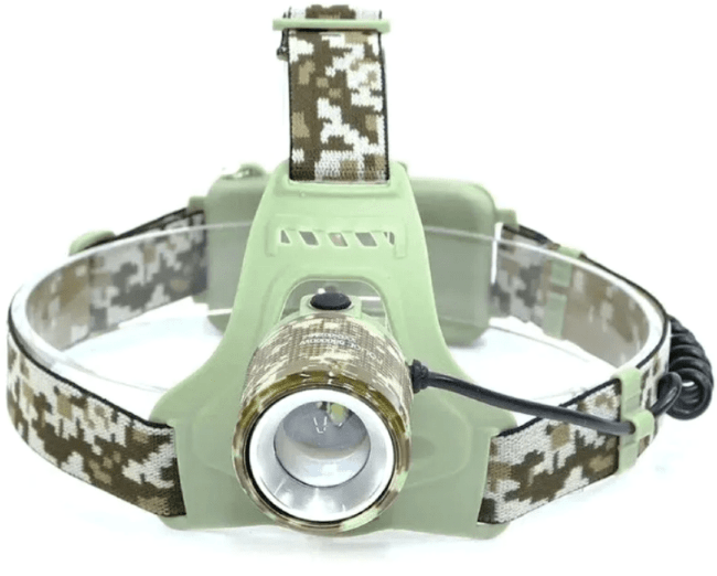 Фонарь налобный YYC-002M-2, 2 аккум.,2 зарядки, UV-свет