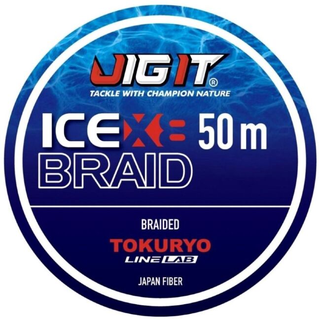 Плетёный шнур JIG IT x TOKURYO Ice Braid X8 Blue 50м #1.5/0.16мм 25lb/11.4кг Плетёный шнур JIG IT x TOKURYO Ice Braid X8 Blue 50м #1.5/0.16мм 25lb/11.4кг
