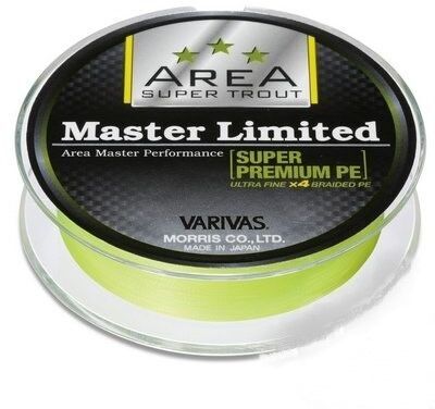 Плетёный шнур Varivas Area Super Trout Master Limited Premium PE 75м #0.3/ 0.09мм 7lb/3.2кг yellow