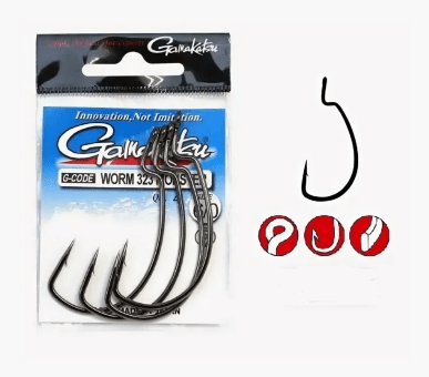 Крючок офсетный GAMAKATSU Worm 323 Monster #6/0 NS-B черный кованый 4шт/уп Крючок офсетный GAMAKATSU Worm 323 Monster #6/0 NS-B черный кованый 4шт/уп