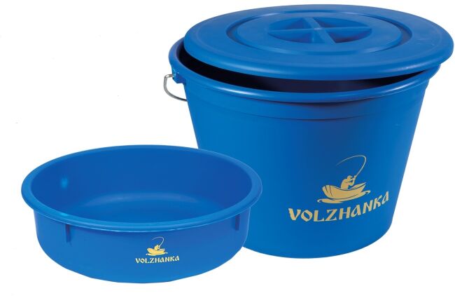 Ведро "Волжанка" пластиковое с крышкой и тазиком 25л