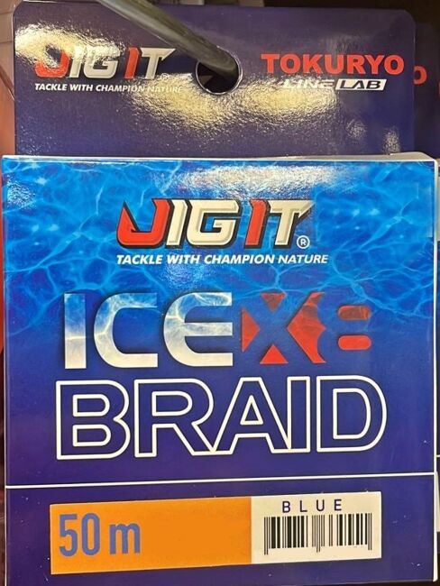 Плетёный шнур JIG IT x TOKURYO Ice Braid X8 Blue 50м #2.0/0.20мм 33lb/15кг
