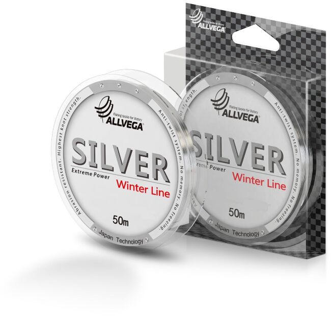 Леска монофил ALLVEGA Silver 50м 0,08мм 0,89кг серебристая