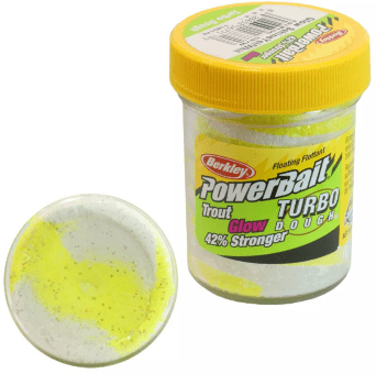 Паста форелевая Berkley Powerbait Turbo Dough Glow (50г) Yellow/White 1105178 Паста форелевая Berkley Powerbait Turbo Dough Glow (50г) Yellow/White 1105178