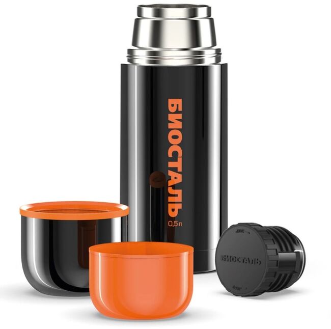 Термос BIOSTAL Спорт с узкой горловиной, 2 чашки Черный 0.5л NBP-500C Термос BIOSTAL Спорт с узкой горловиной, 2 чашки Черный 0.5л NBP-500C