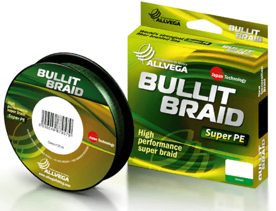 Плетёный шнур ALLVEGA Bullit Braid 135м 0.12мм 7.10кг темно-зеленый Плетёный шнур ALLVEGA Bullit Braid 135м 0.12мм 7.10кг темно-зеленый