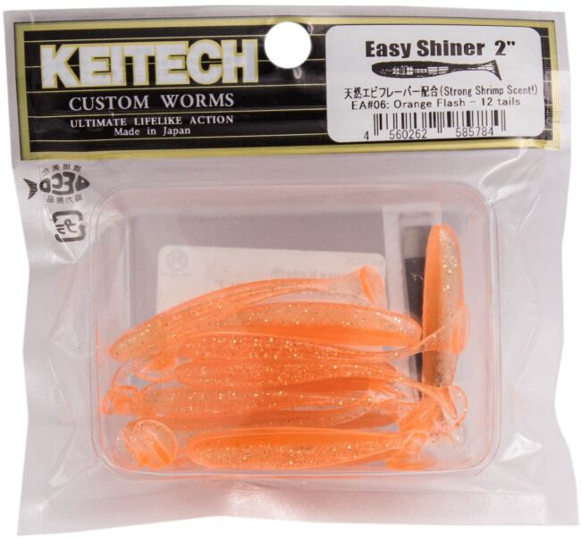 Виброхвост KEITECH Easy Shiner 2" EA#06 Orange Flash 5см 1.1гр 12шт/уп