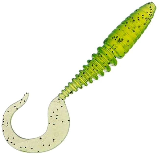 Приманка DS-TWIST 100мм 4шт/уп, цвет (351) шартрез, блестки черные