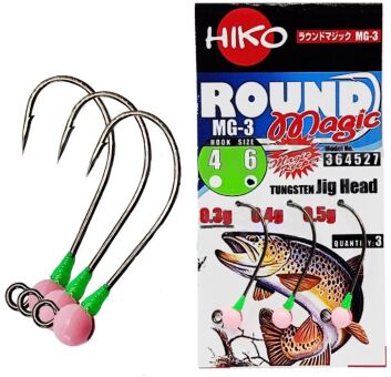 Джиг-головка вольфрам HIKO Round Magic крючок: MG-3 №6, 0.30гр, #Розовый 3шт/уп Джиг-головка вольфрам HIKO Round Magic крючок: MG-3 №6, 0.30гр, #Розовый 3шт/уп