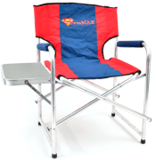 Кресло складное КЕДР SuperMax алюминий со столиком (пластик) 55х62х63(83)см труба 25х1.5мм 150кг AKSM-03