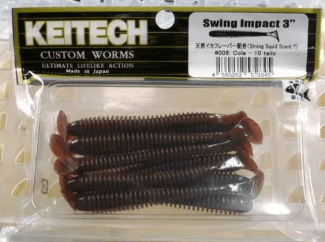 Виброхвост KEITECH Swing Impact 3" #006 Cola 7.5см 2.2гр 10шт/уп