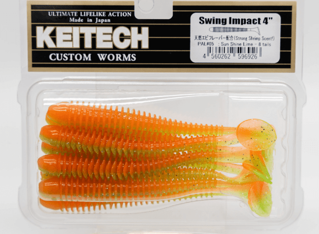 Виброхвост KEITECH Swing Impact 4" PAL#05 Sun Shine Lime 10см 4.75гр 8шт/уп