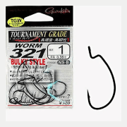 Крючок офсетный GAMAKATSU Worm 321 Bulky Style #1 кованый черный 7шт/уп Крючок офсетный GAMAKATSU Worm 321 Bulky Style #1 кованый черный 7шт/уп