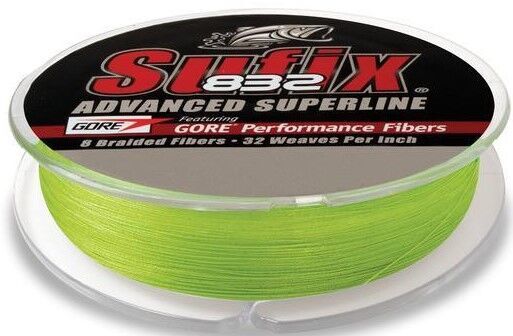 Плетёный шнур SUFIX 832 Braid Neon Lime 135м 0.24мм
