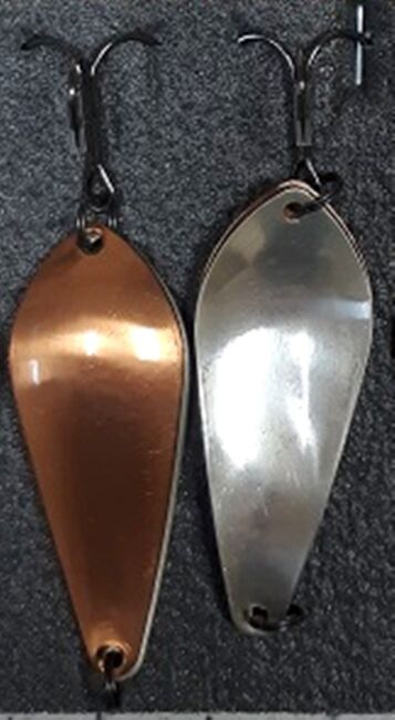 Блесна колебл тандем РУССКАЯ РЫБАЛКА Атом Б медь/серебро 21гр